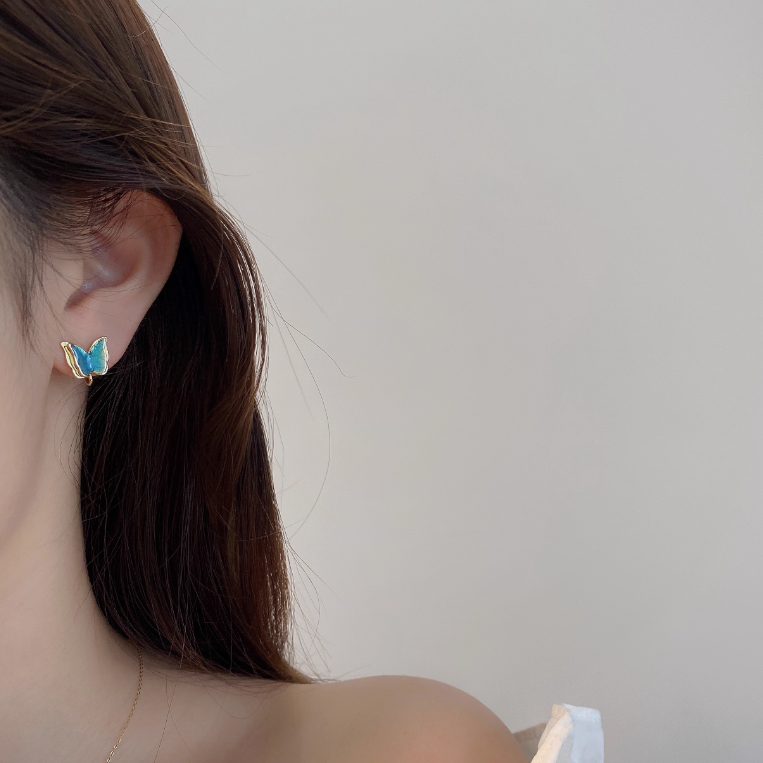 新中式双层蝴蝶耳夹 Clip On Earring