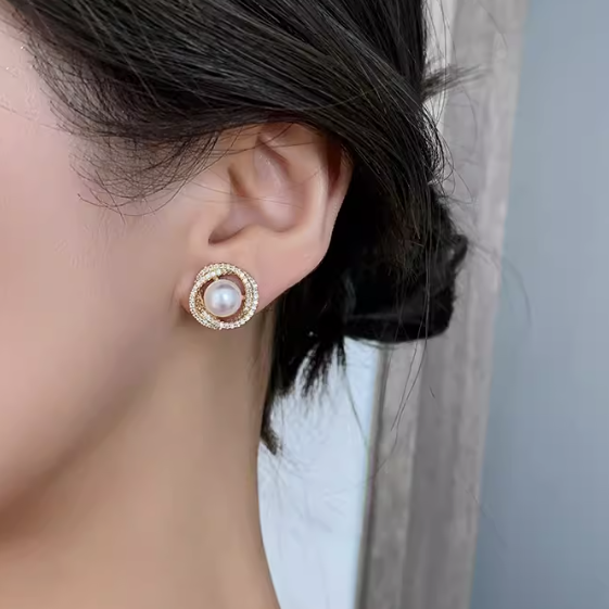 珍珠锆石轻奢高级感耳夹 Clip On Earring