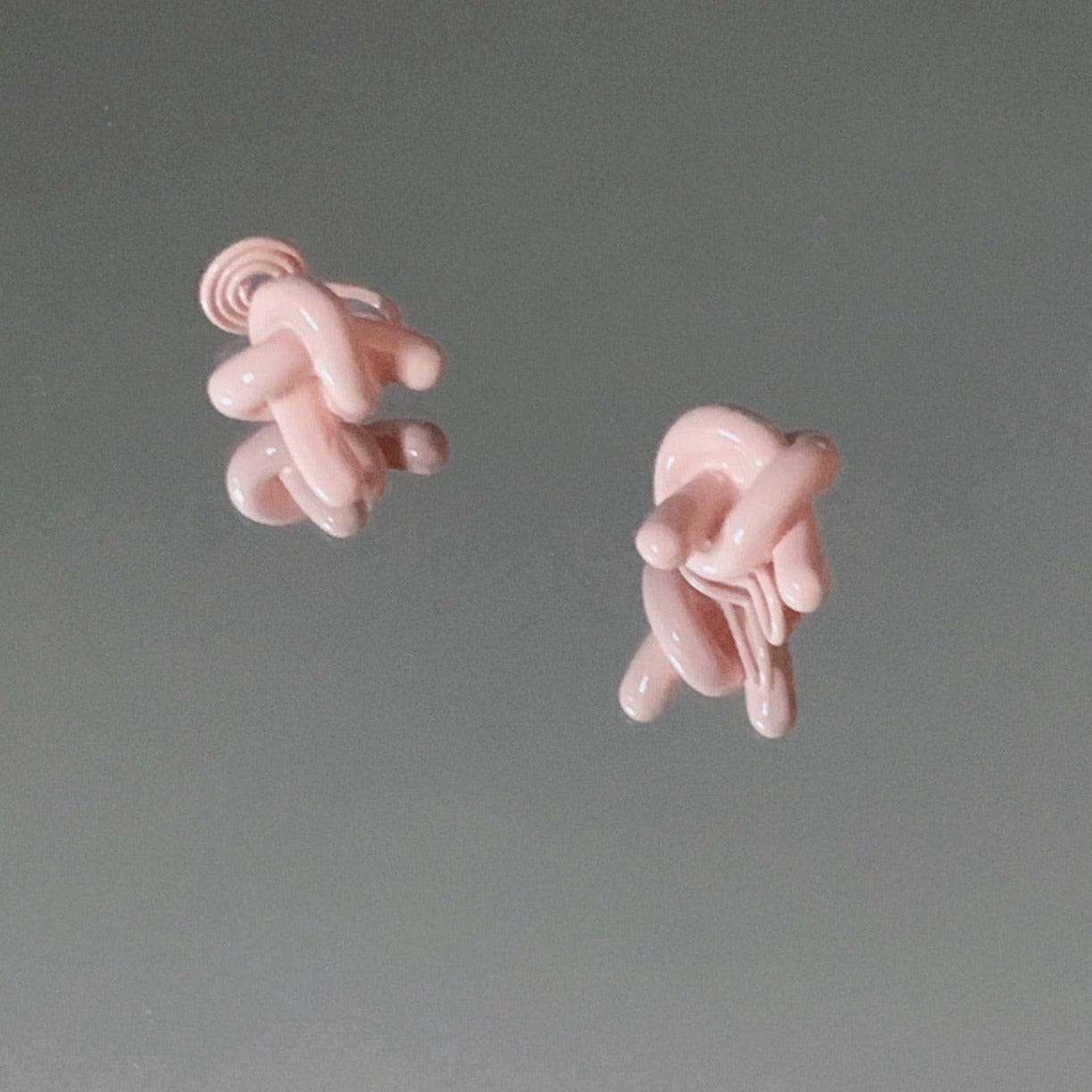 粉红绳结小众耳夹 Clip On Earring