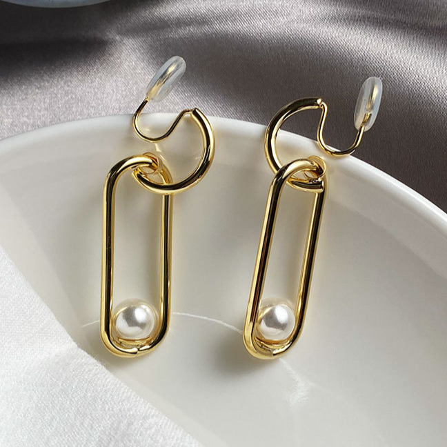珍珠吊坠高级感耳夹 Pearl Pendant Clip On Earring