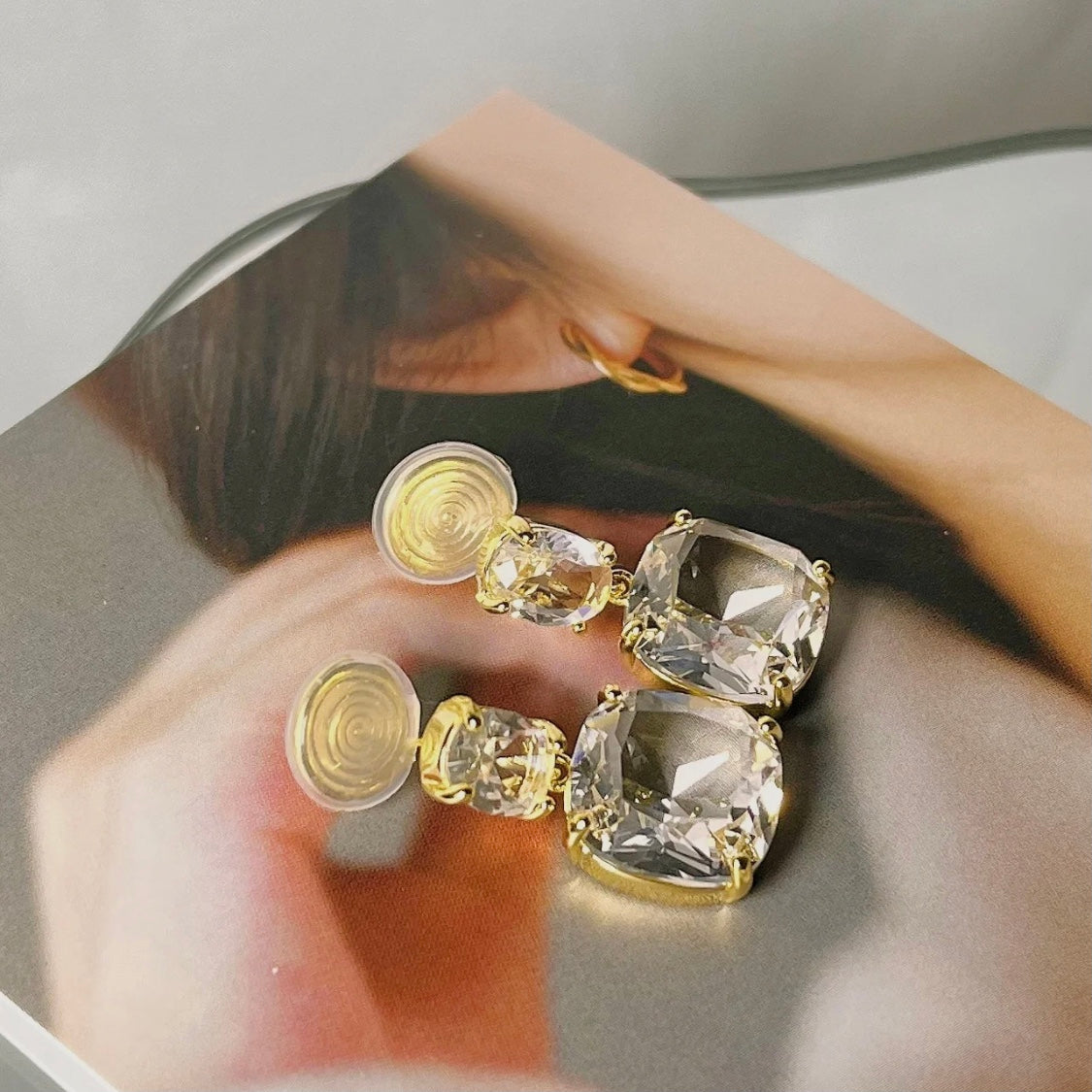 透明水晶锆石高级感耳夹 Crystal Zircon Clip On Earring