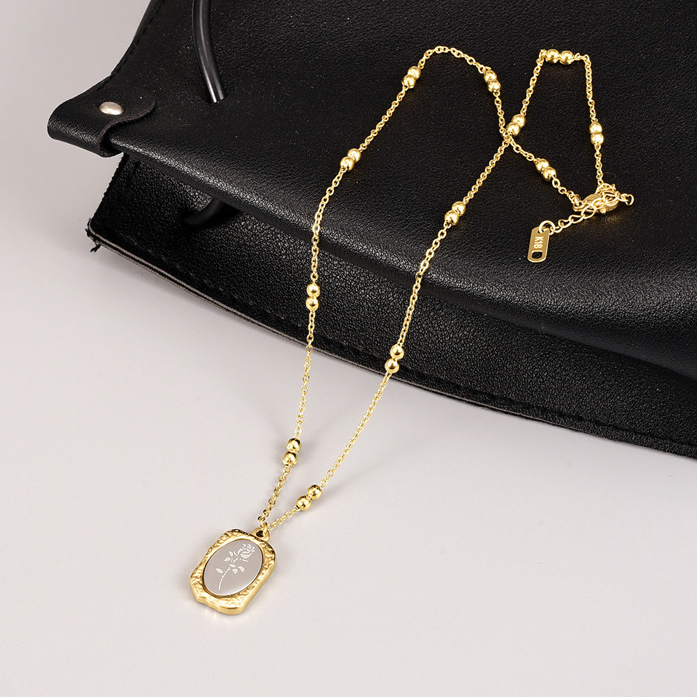 魔镜玫瑰复古锁骨项链 Necklace