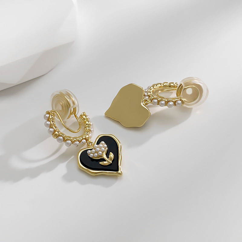 复古爱心郁金香轻奢耳夹 Clip On Earring