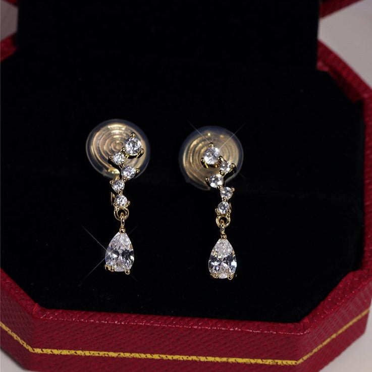 天使之泪小巧锆石耳夹 Clip On Earring