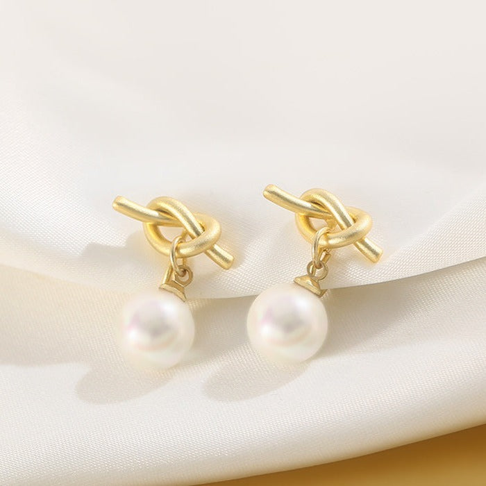 温柔法式珍珠打结耳夹 Clip On Earring