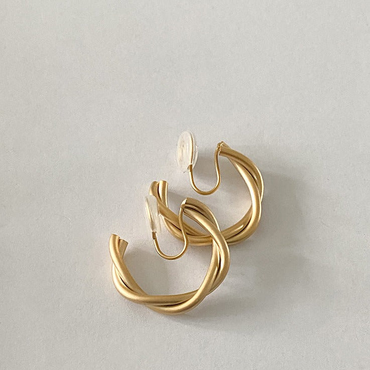 简约金属麻花耳夹 Clip On Earring