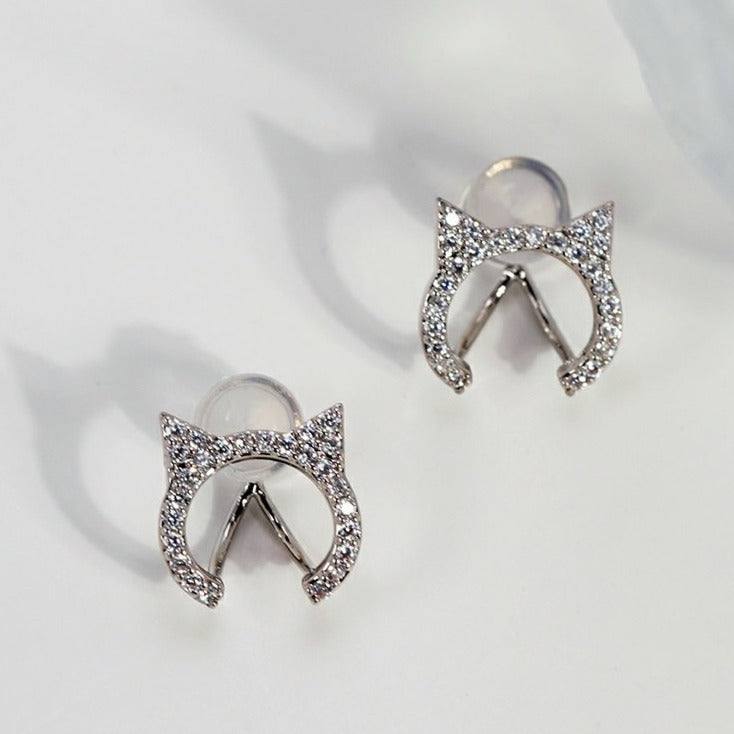 微镶闪锆猫咪耳夹 Clip On Earring