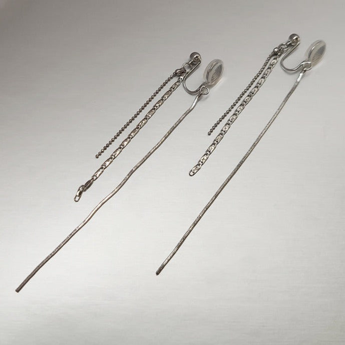 金/银长款流苏耳夹 Clip On Earring