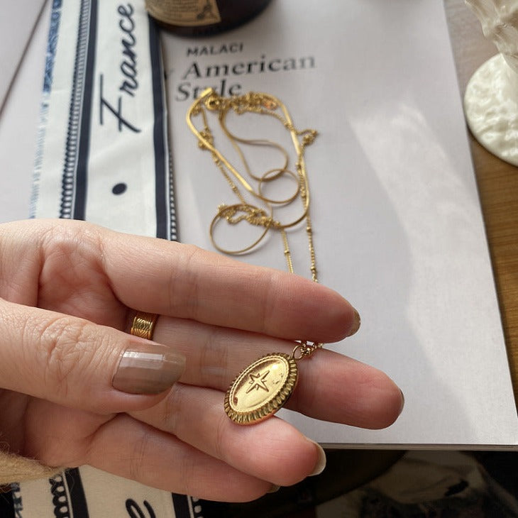 法式八芒星双层项链 Necklace