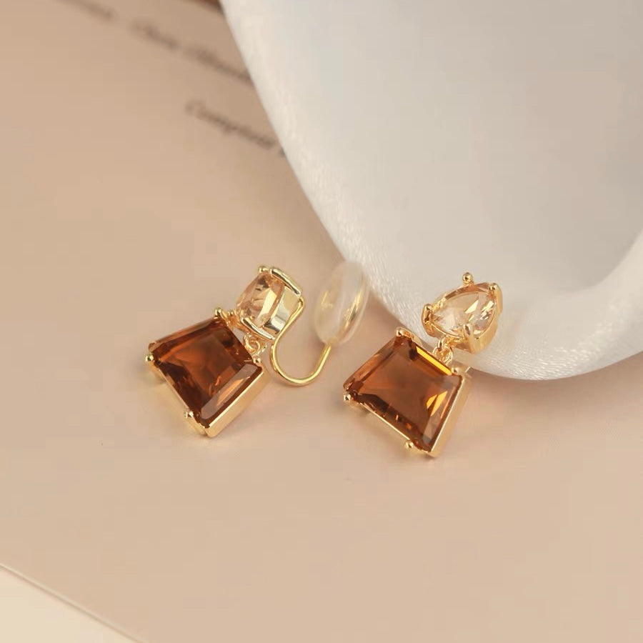 咖色冰糖高级感耳夹 Clip On Earring