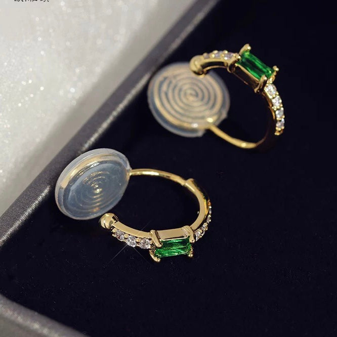💖店主强推💖绿色锆石耳圈耳夹 Clip On Earring