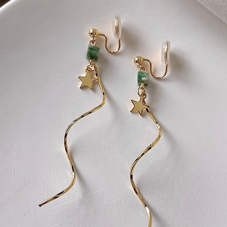 星星流苏气质耳夹 Clip On Earring