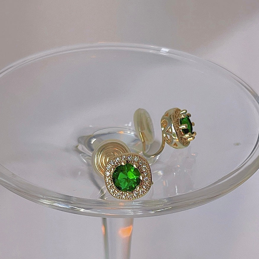 祖母绿锆石耳夹 Clip On Earring