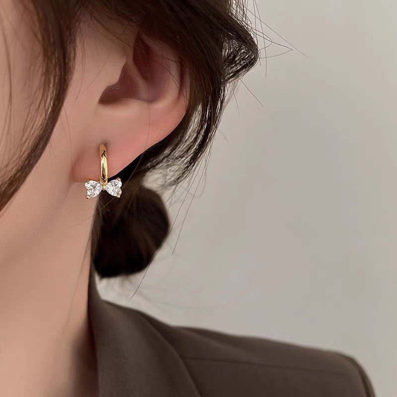 💖店主强推💖超闪锆石蝴蝶结耳夹 Zircon Mini Bow Clip On Earring