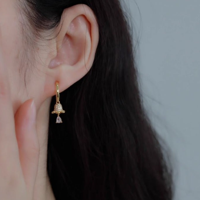 金/银锆石风铃耳夹 Clip On Earring