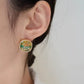 金箔向日葵复古耳夹 Clip On Earring