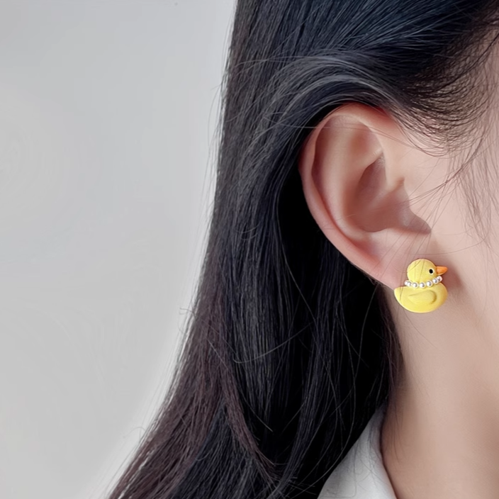 可爱小黄鸭耳夹 Clip On Earring