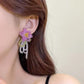 手工水晶串珠流苏耳夹 Clip On Earring