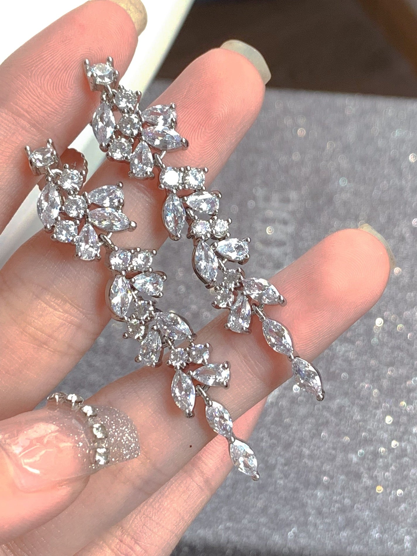 轻奢高级感流苏锆石耳夹 Clip On Earring