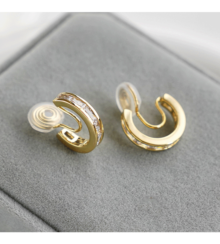 轻奢闪锆环形耳圈耳夹 Clip On Earring