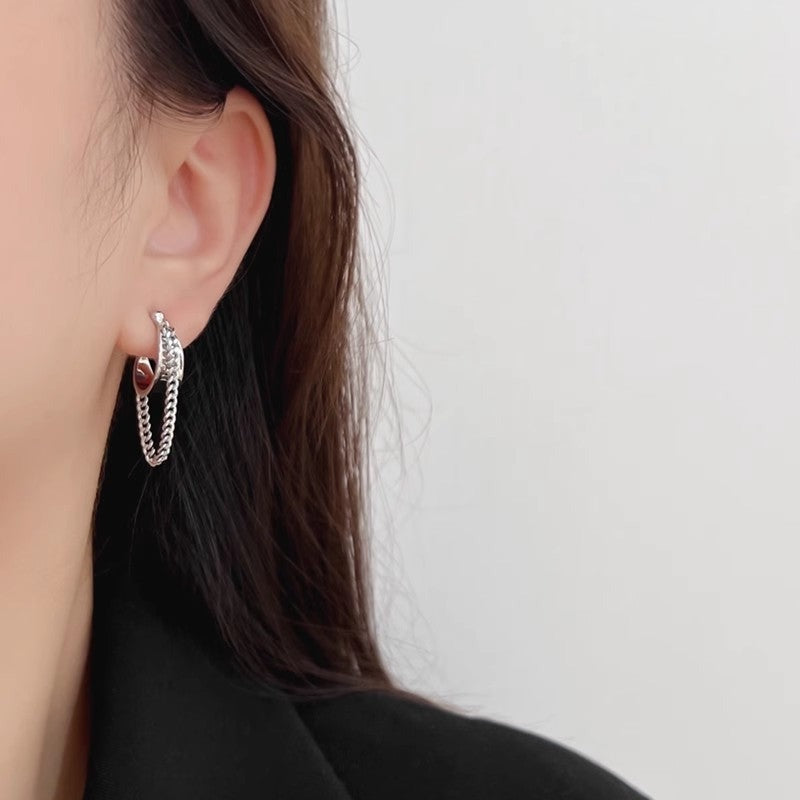 小众金/银耳圈流苏小众耳夹 Clip On Earring