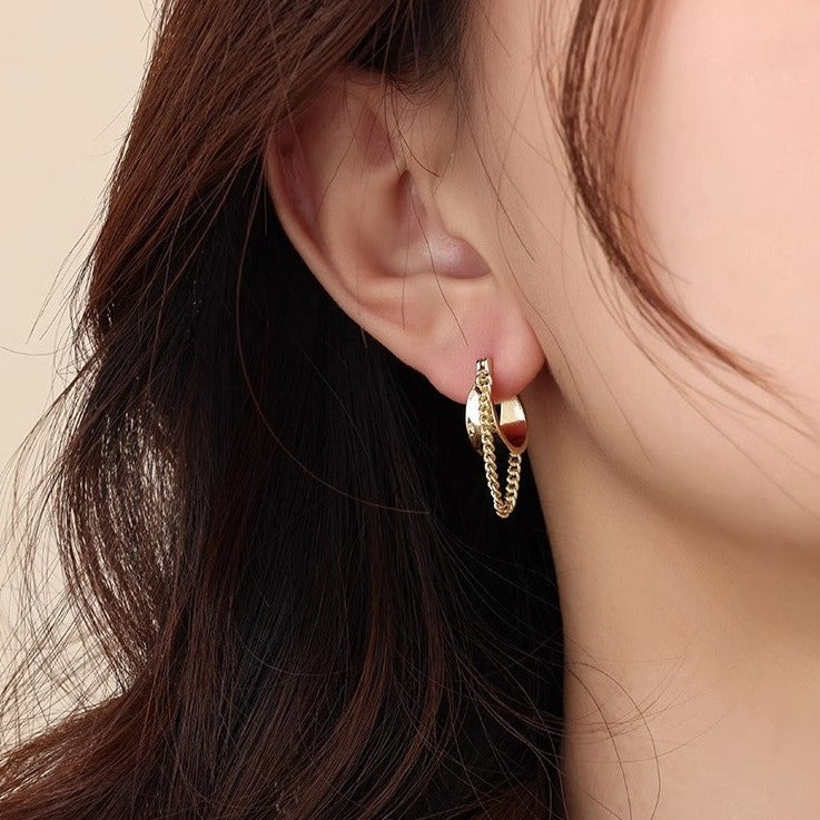 小众金/银耳圈流苏小众耳夹 Clip On Earring