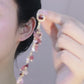 粉色碎石长款流苏耳夹 Clip On Earring