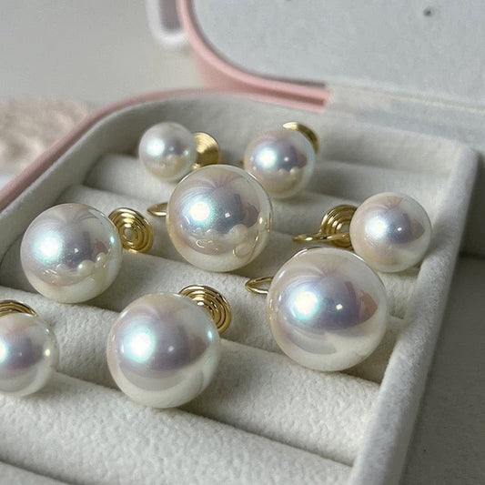 网红复古马贝珍珠耳夹（粉光）Mabe Pearl Clip On Earring