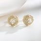 山茶花珍珠耳夹 White Camellia Pearl Clip On Earring