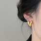 哑金复古爱心耳夹 Clip On Earring