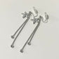 银色锆石花朵流苏耳夹 Clip On Earring