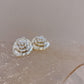 山茶花珍珠耳夹 White Camellia Pearl Clip On Earring