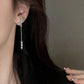 长款流苏锆石耳夹 Zircon Tassel Clip On Earring