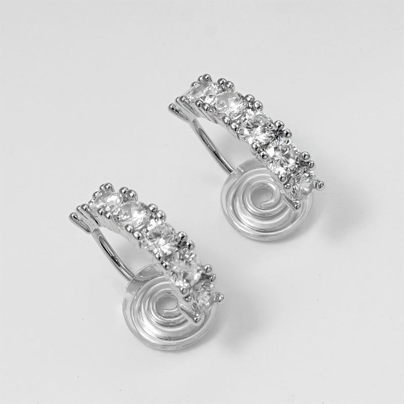 简约锆石耳圈耳夹 Clip On Earring