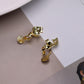 小众金属飘带锆石耳夹 Clip On Earring