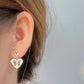 Silver Heart Bow Zircon Clip On Earring 爱心蝴蝶结甜酷耳夹