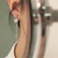 银色锆石花朵流苏耳夹 Clip On Earring