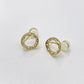 金色圆环珍珠耳夹 Round Gold Pearl Clip On Earring