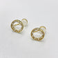 金色圆环珍珠耳夹 Round Gold Pearl Clip On Earring