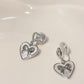 Silver Heart Bow Zircon Clip On Earring 爱心蝴蝶结甜酷耳夹