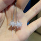 仙女雪花吊坠流苏耳夹 Fairy Snowflake Long Clip On Earring