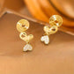 💖店主强推💖 镂空水钻双爱心耳夹 Gold Double Heart Zircon Clip on Earring