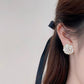 山茶花珍珠耳夹 White Camellia Pearl Clip On Earring