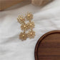 Vintage Flower Long Clip On Earring 哑光金色花朵长款耳夹
