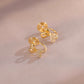 💖店主强推💖 镂空水钻双爱心耳夹 Gold Double Heart Zircon Clip on Earring